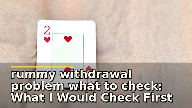 rummy withdrawal problem what to check: What I Would Check First