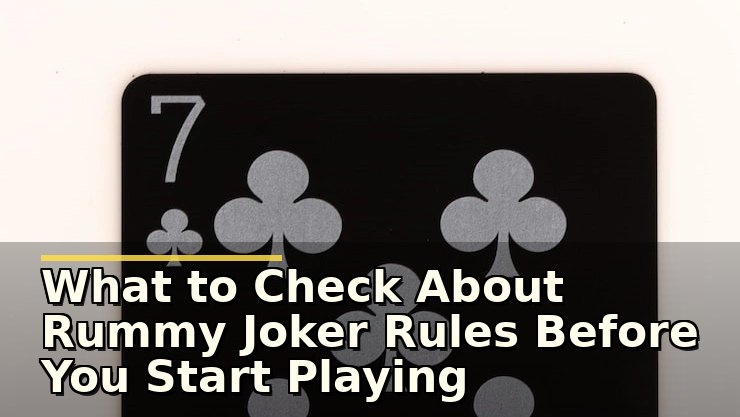What to Check About Rummy Joker Rules Before You Start Playing
