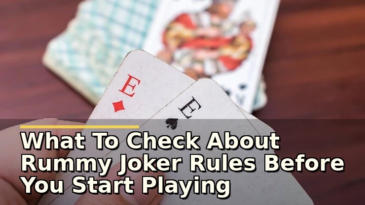 What To Check About Rummy Joker Rules Before You Start Playing