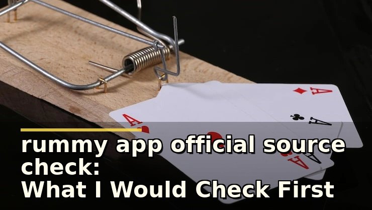 rummy app official source check: What I Would Check First